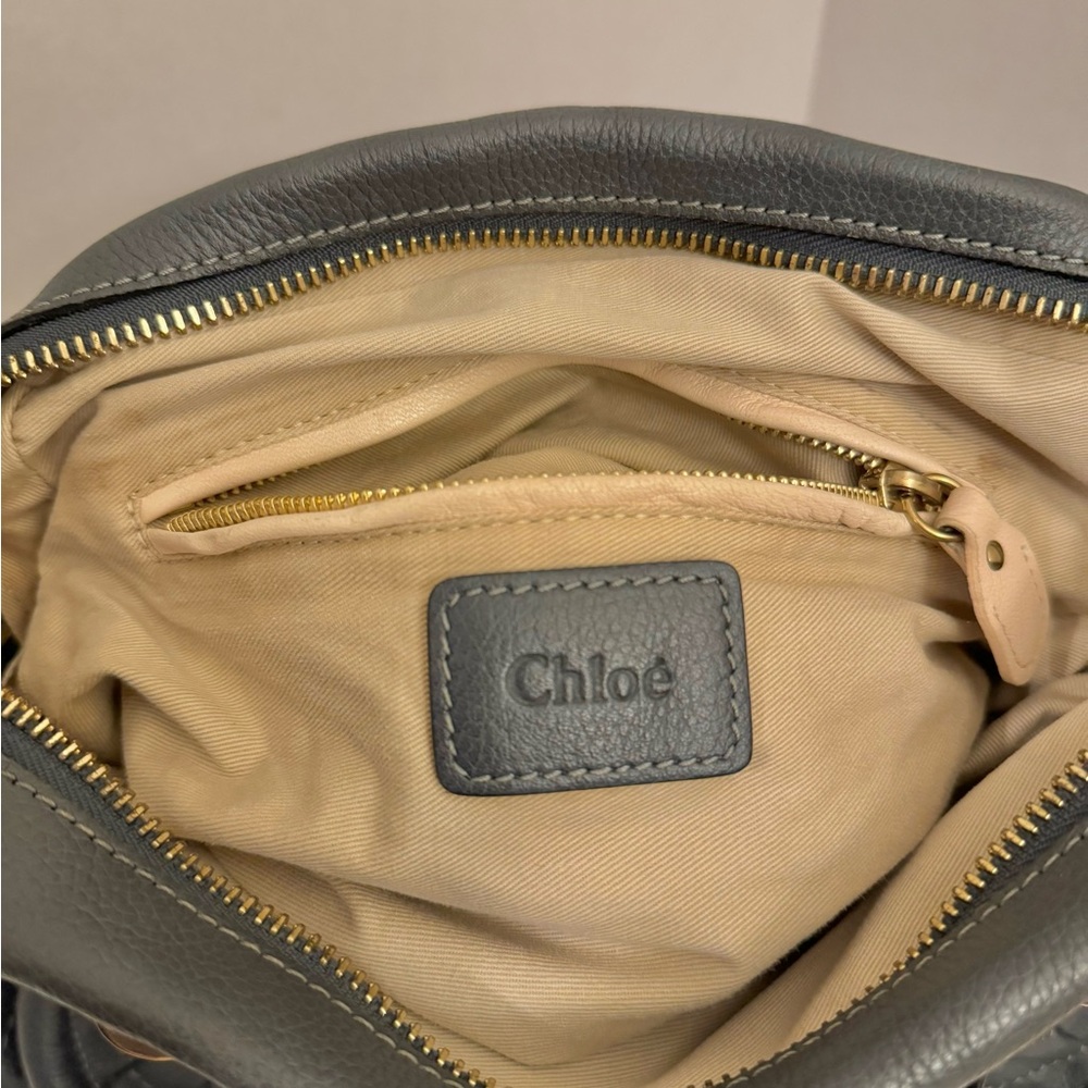 SOLD! Chloe Medium Paraty Gray Leather Handbag with Gold Hardware - Picture 10 of 15